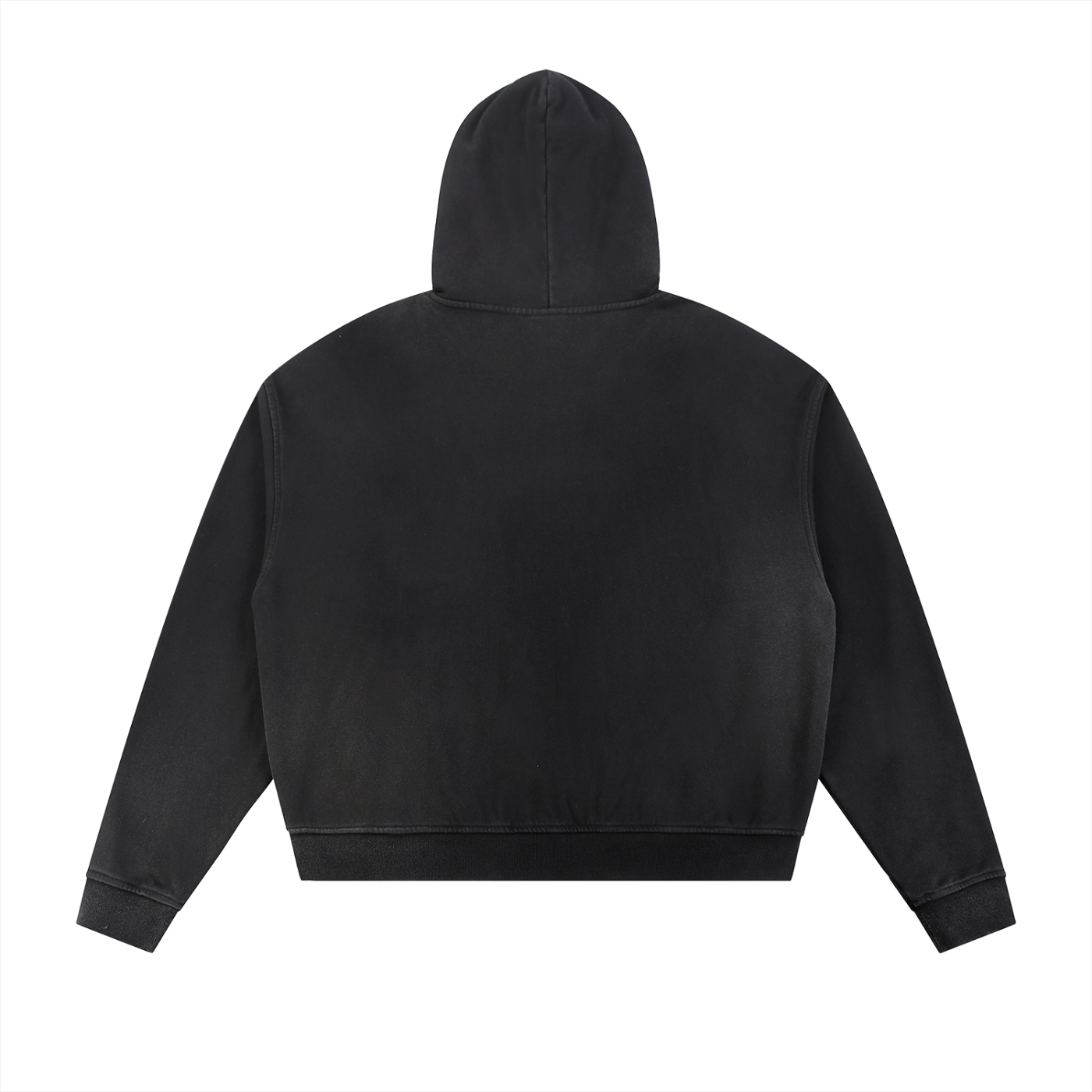 Guap Boyz Sun Fade Frayed Raw Edge Fleece Zip Hoodie